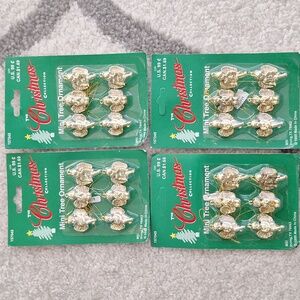 NEW 4 x Vintage 'The Christmas Collection' Mini Tree Ornament Set